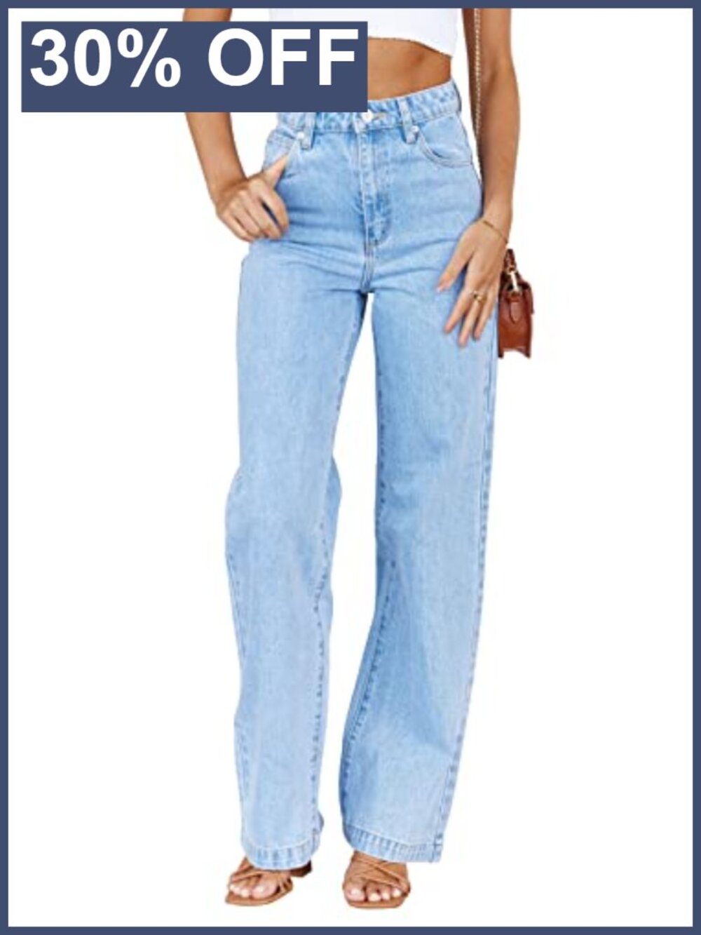 High Waisted Baggy Boyfriend Jeans Straight Leg Casual Denim Pants